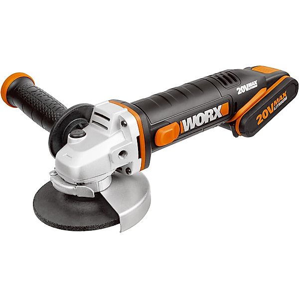 Worx Akku-Winkelschleifer WX800, ergonomisches Design, inkl. 2 Akkus & Lade günstig online kaufen