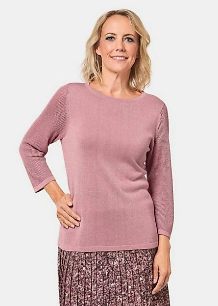 GOLDNER 3/4 Arm-Pullover Kurzgröße: Pullover mit Glanzgarn günstig online kaufen
