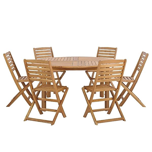 Beliani Gartentisch Set TOLVE Heller Holzfarbton 150x150x102 günstig online kaufen