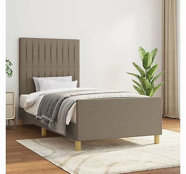 vidaXL Bett, Bettgestell ohne Matratze Taupe 90x190 cm Stoff günstig online kaufen