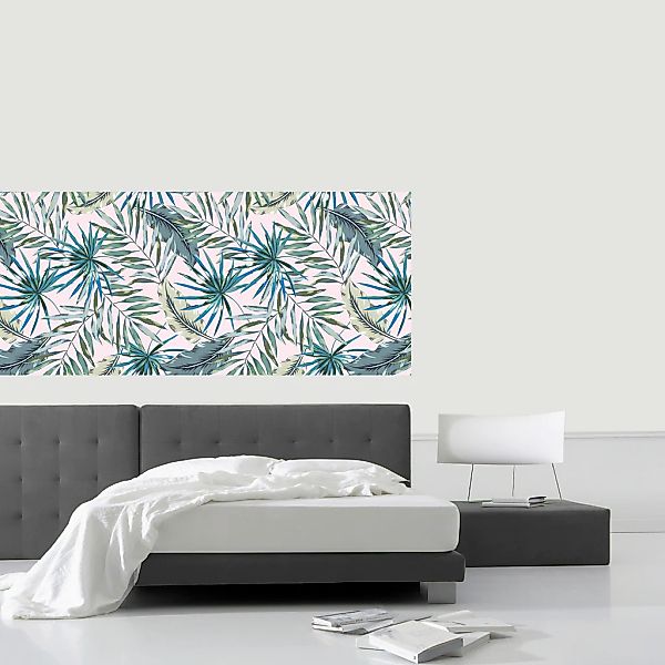 queence Vinyltapete »Tropische Blätter-Grün-Blau«, bedruckt-Motiv-botanisch günstig online kaufen