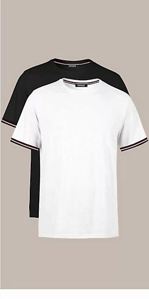 COMEOR T-Shirt Basic Herren Kurzarm Rundhalls (Packung, 2-tlg) mit gestreif günstig online kaufen
