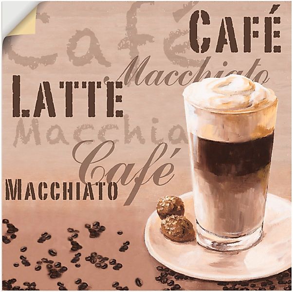Artland Wandbild "Kaffee - Latte Macchiato", Getränke, (1 St.), als Leinwan günstig online kaufen