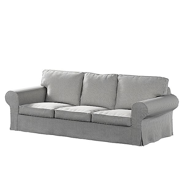Bezug für Ektorp 3-Sitzer Sofa nicht ausklappbar, schwarz-beige, Sofabezug günstig online kaufen