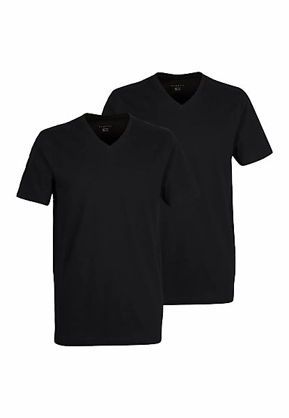 bugatti T-Shirt "Bari" 2er Pack, V-Ausschnitt, Kurzarm, basic, Baumwolle, w günstig online kaufen