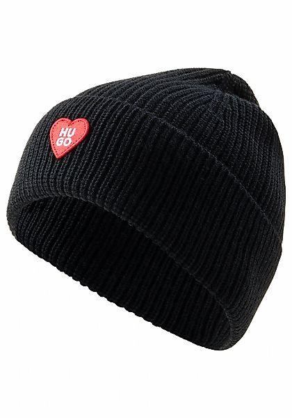 HUGO Beanie "Sentialy Hat" mit Logo-Aufnäher günstig online kaufen