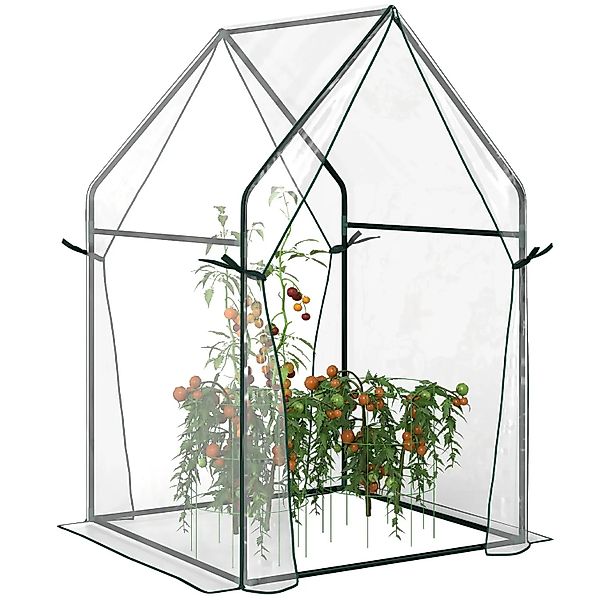 Outsunny Foliengewächshaus mit Fenster PE Frühbeet 120 x 60 x 60 cm günstig online kaufen