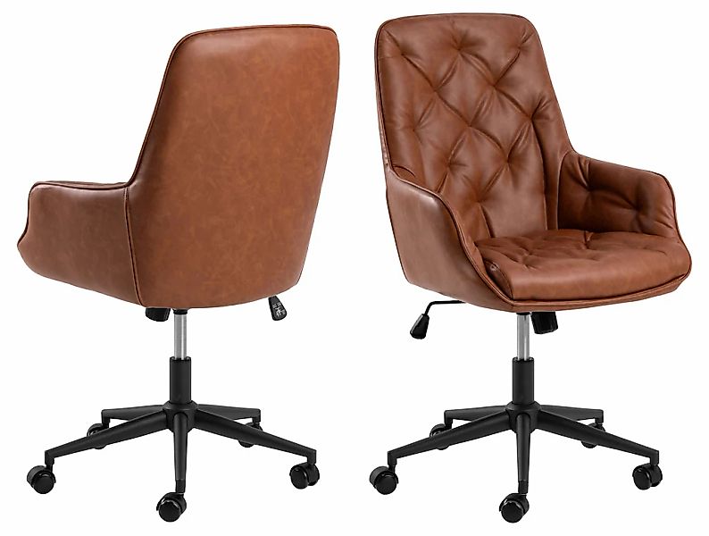 ACTONA GROUP Schreibtischstuhl "Erik", Schreibtischstuhl, PU retro Cognac, günstig online kaufen