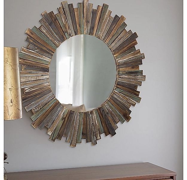 Mucola Wandspiegel Wandspiegel 90 CM Holz Shabby Braun Flurspiegel Hängespi günstig online kaufen