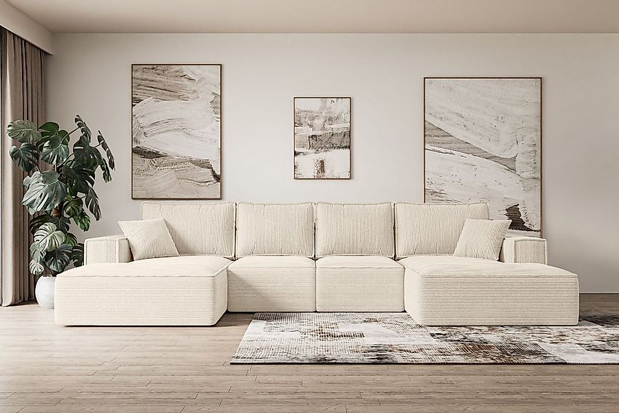 ALTDECOR Wohnlandschaft SIERRA-U-S, Couch mit Schlaffunktion, Wohnzimmer - günstig online kaufen