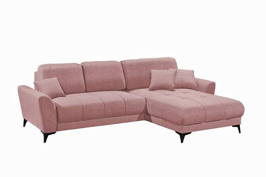 ED EXCITING DESIGN Ecksofa "Bern L-Form", frei im Raum stellbar, mit Bettka günstig online kaufen