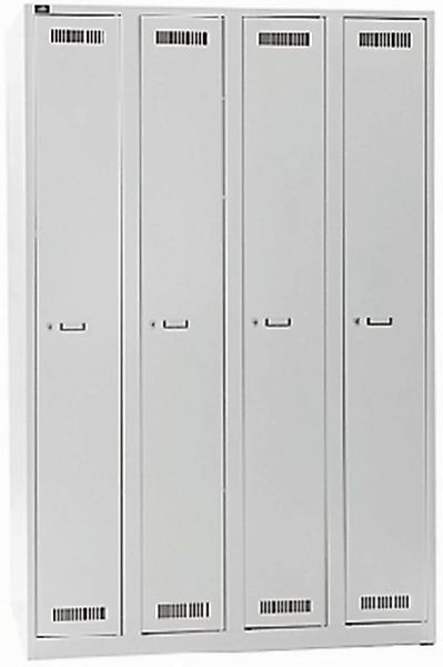 Bisley Light Garderobenschrank Garderobenschrank 4 Abteile lichtgrau günstig online kaufen