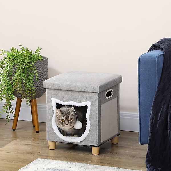 PawHut Tierhaus Katzenhaus mit Kissen, Katzenbett günstig online kaufen