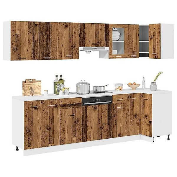 vidaXL Hängeschrank 11-tlg Küchenschrank-Set Altholz-Optik Holzwerkstoff günstig online kaufen
