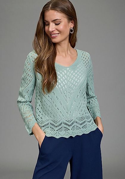 Laura Scott Ajourpullover mit femininer Silhouette aus Lochstrick günstig online kaufen