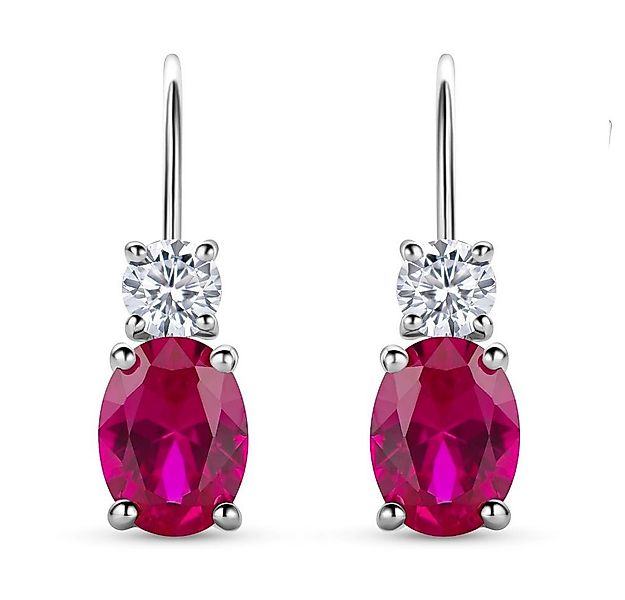 Miore Paar Ohrhänger SAS011E - 925 Sterling Silber mit Rubinen 2 Kt & Zirko günstig online kaufen