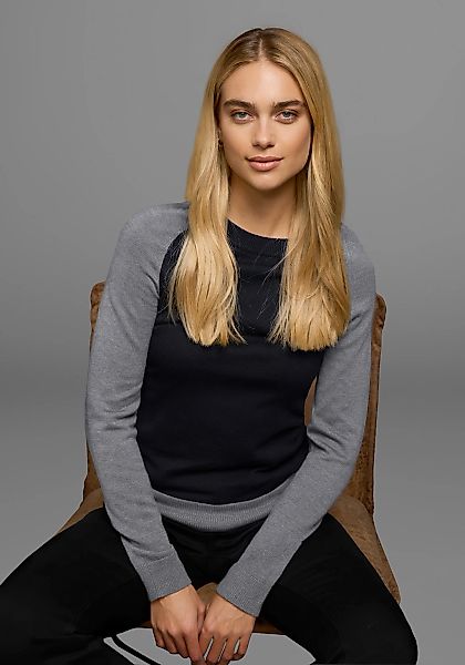 AJC Strickpullover, mit konstrastfarbenen Ärmeln und Bündchen günstig online kaufen