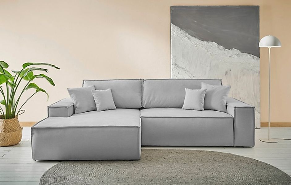 andas Ecksofa »FINNLEY Schlafsofa 267 cm, L-Form mit Schlaffunktion & Bettk günstig online kaufen