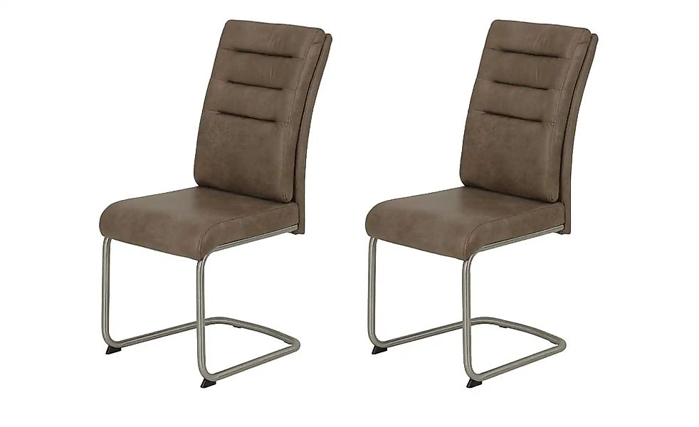 Polsterschwingstuhl 2er-Set in Leder-Optik Andrei ¦ braun ¦ Maße (cm): B: 6 günstig online kaufen