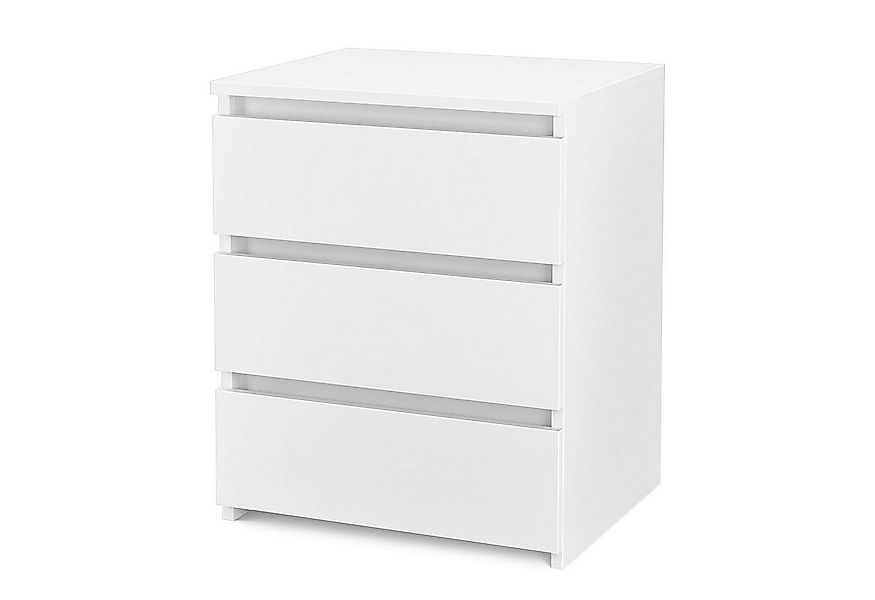 Homfa Nachttisch mit 3 Schubladen (1-St), Nachttschrank Nachtkommode Weiß 4 günstig online kaufen