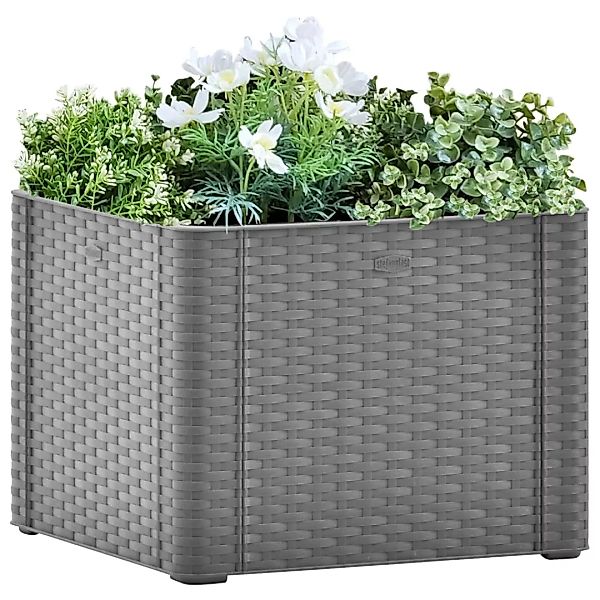 Garten-hochbeet Mit Selbstbewesserungssystem Grau 43x43x33 Cm günstig online kaufen