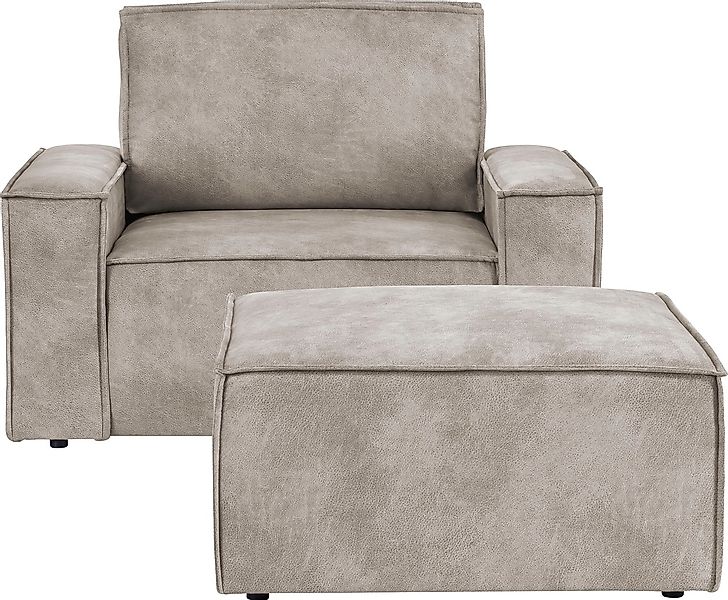 Home affaire Sessel »SHERWOOD« Loveseat und Hocker im Set, passend zur Pols günstig online kaufen