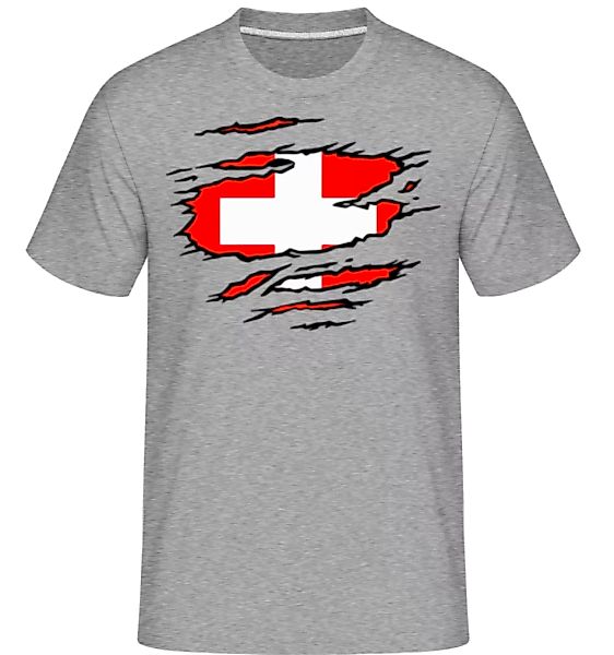 Zerrissene Fahne Schweiz · Shirtinator Männer T-Shirt günstig online kaufen