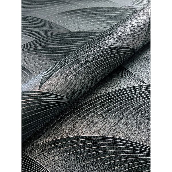 Newroom Vliestapete Sariel Black Wellen Modern FSC® günstig online kaufen