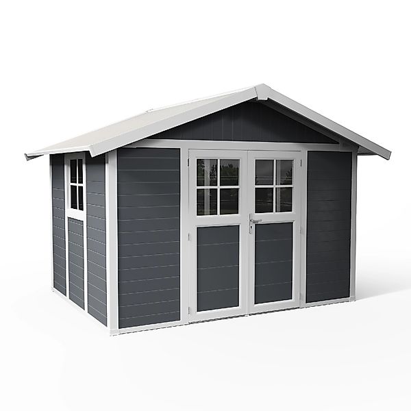 Grosfillex Kunststoff-Gartenhaus Deco H 7.5 Dunkelgrau BxT: 315 cm x 239 cm günstig online kaufen