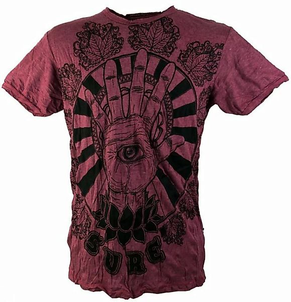Guru-Shop T-Shirt Sure Herren T-Shirt Magic Eye - bordeaux Goa Style, Festi günstig online kaufen