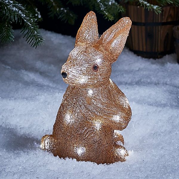 Lights4fun LED Dekofigur LED Acryl Weihnachtsfigur außen Hase, LED fest int günstig online kaufen