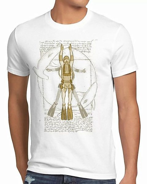style3 Print-Shirt Herren T-Shirt Vitruvianischer Taucher froschmann scuba günstig online kaufen