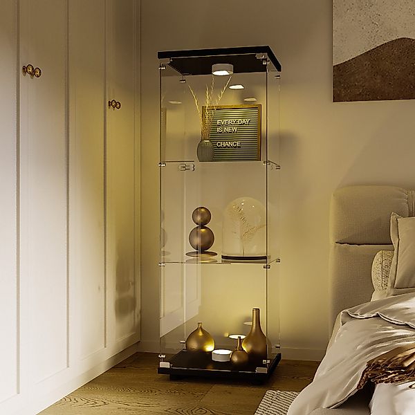NMCXXO Glasvitrine Moderne Vitrine mit LED-Beleuchtung günstig online kaufen