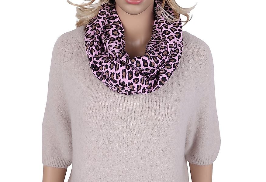 MIRROSI Loop Damen Schal aus Musellin, Made in Italy 70x20cm, Leo Muster, ( günstig online kaufen