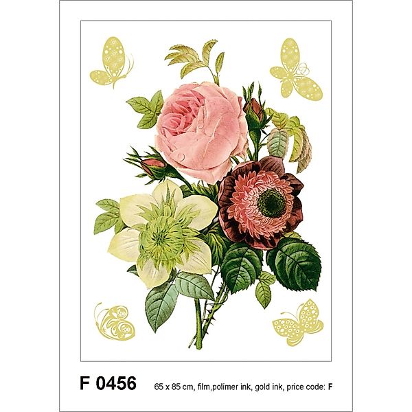 Sanders & Sanders Wandtattoo Blumenstillleben Grün und Rosa 65 x 85 cm 6002 günstig online kaufen