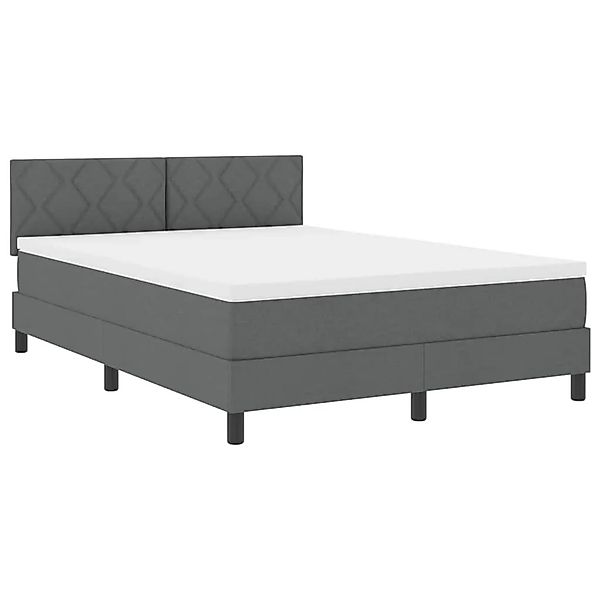 vidaXL Boxspringbett mit Matratze Dunkelgrau 140 x 200 cm Stoff 3338770 günstig online kaufen