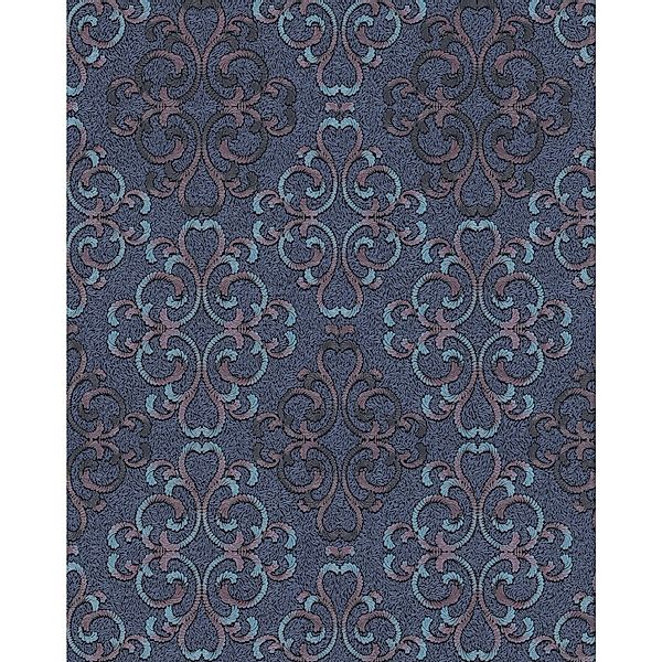 EDEM 85037BR32 Barock Tapete mit metallischen Akzenten Blau Türkis Lila 0,5 günstig online kaufen