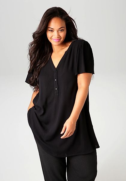 Aniston PLUS Longbluse, in trendiger Crepe-Qualität günstig online kaufen