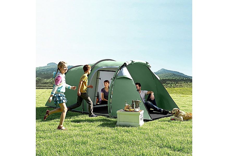 Outsunny Kuppelzelt Campingzelt mit Heringen, Personen: 3 (Großraumzelt, 1 günstig online kaufen