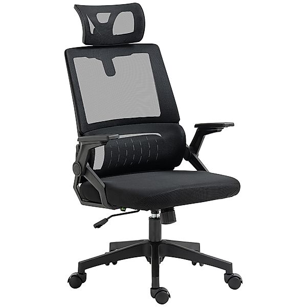 Vinsetto Bürostuhl ergonomisch verstellbar mit Kopfstütze und Armlehnen, hö günstig online kaufen