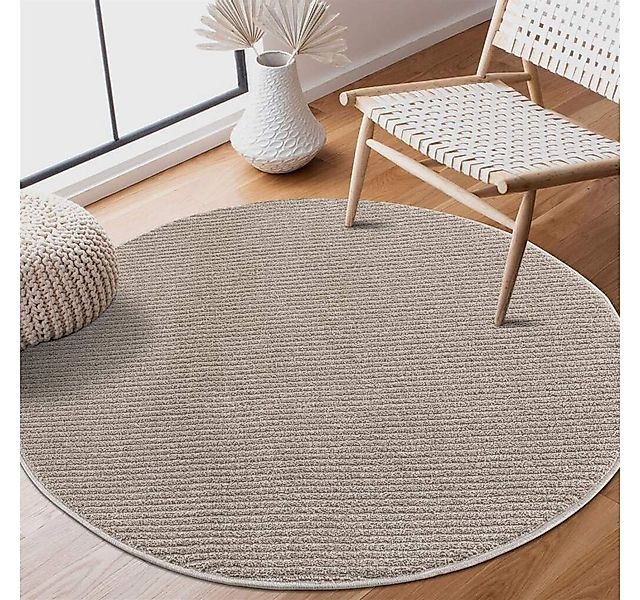 Carpet City Teppich Friseé-Teppich FANCY900, rund, Höhe: 12 mm, Kurzflor, E günstig online kaufen