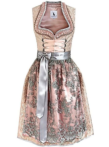 Alpenmärchen Dirndl Dirndl Annabelle in rosa und grau - ALM900 günstig online kaufen