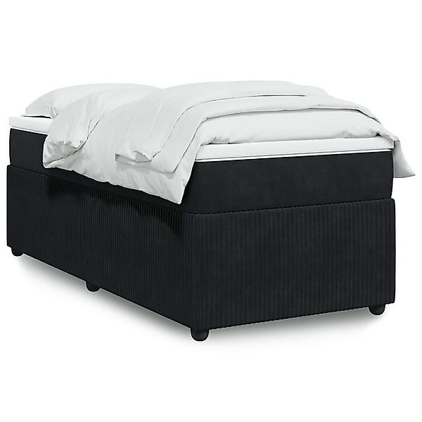 vidaXL Bettgestell Boxspringbett mit Matratze Schwarz 100x200 cm Samt Bett günstig online kaufen