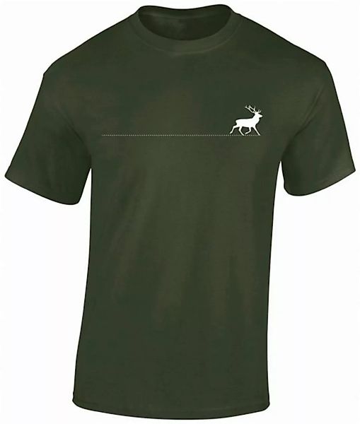Baddery Print-Shirt Jäger T-Shirt - Walking Deer - Geschenk für Jäger - Jag günstig online kaufen