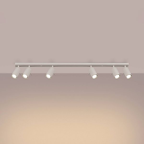 Deckenstrahler Ring, beige, Länge 117 cm, Stahl, 6-flg. günstig online kaufen