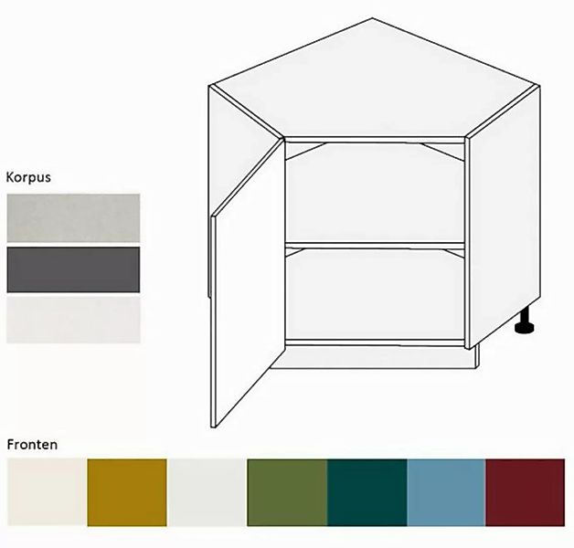 Feldmann-Wohnen Eckschrank Rimini (1-türig, Inneinausstattung wählbar, 1-St günstig online kaufen