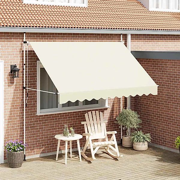 furnicato Einziehbare Markise Handbetrieben 300 cm Cremeweiß günstig online kaufen