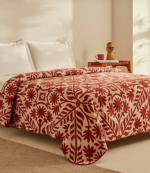Wohndecke Wohndecke Velma aus Biobaumwolle Mix 200x220cm in Terrakotta, San günstig online kaufen