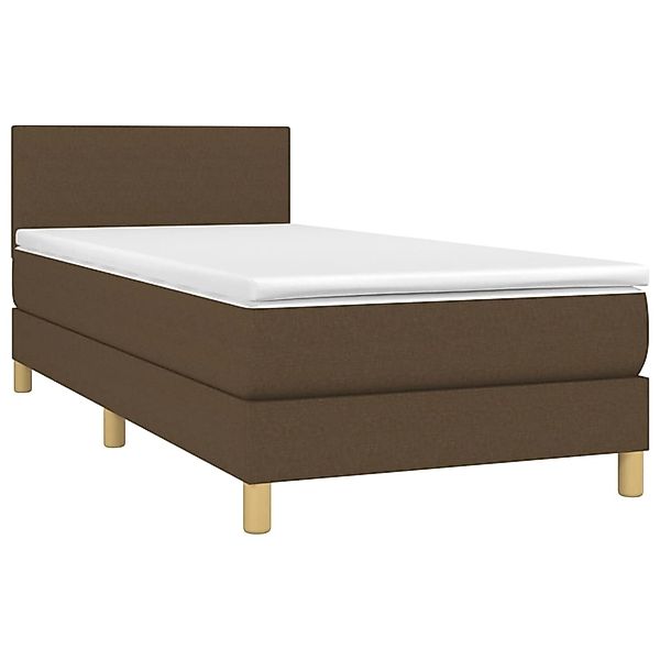 vidaXL Boxspringbett mit Matratze & LED Dunkelbraun 80x200 cm Stoff 3133512 günstig online kaufen