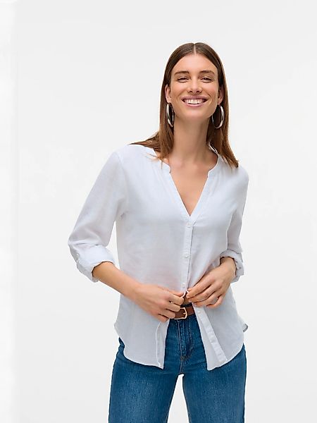 Vero Moda Langarmbluse "VMLINN LS V-NECK SHIRT WVN NOOS" günstig online kaufen